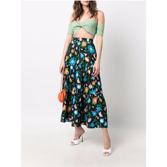 Kate Spade Floral Garden Cloque Midi Skirt NWT